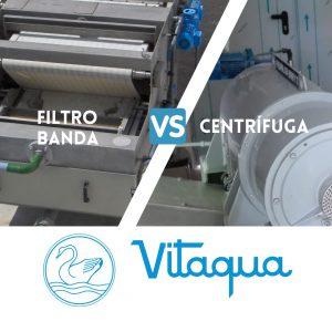 Comparativa entre Centrífuga y Filtro Banda Deshidratador de Fangos